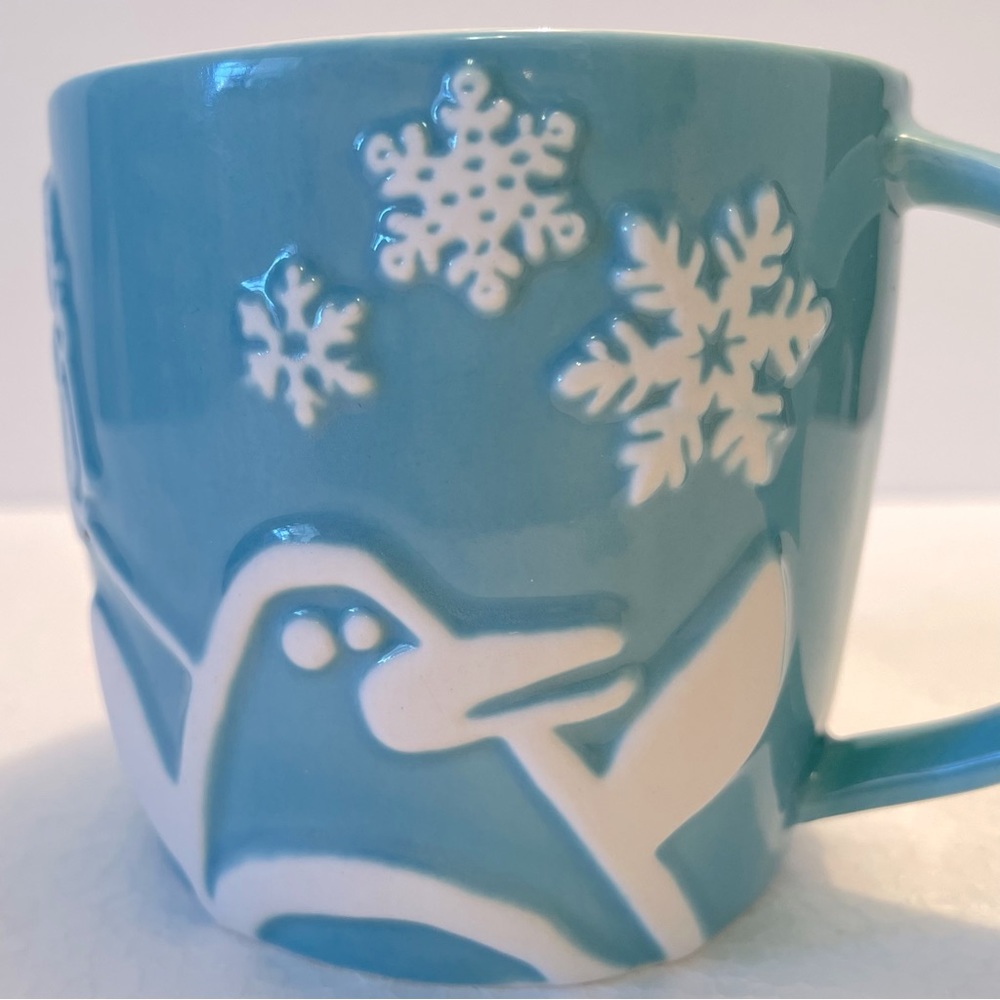 Adorable 2007 Starbucks Holiday Winter Collection Mug Penguin & Snow 8oz